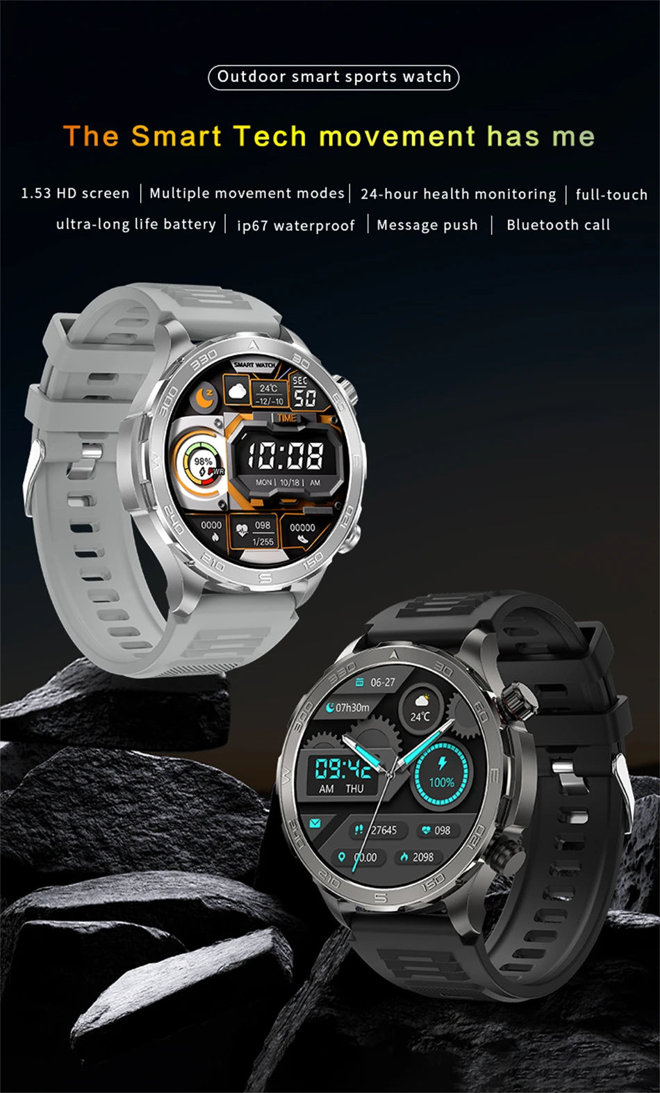 TacVertex Pro GPS AMOLED Smartwatch
