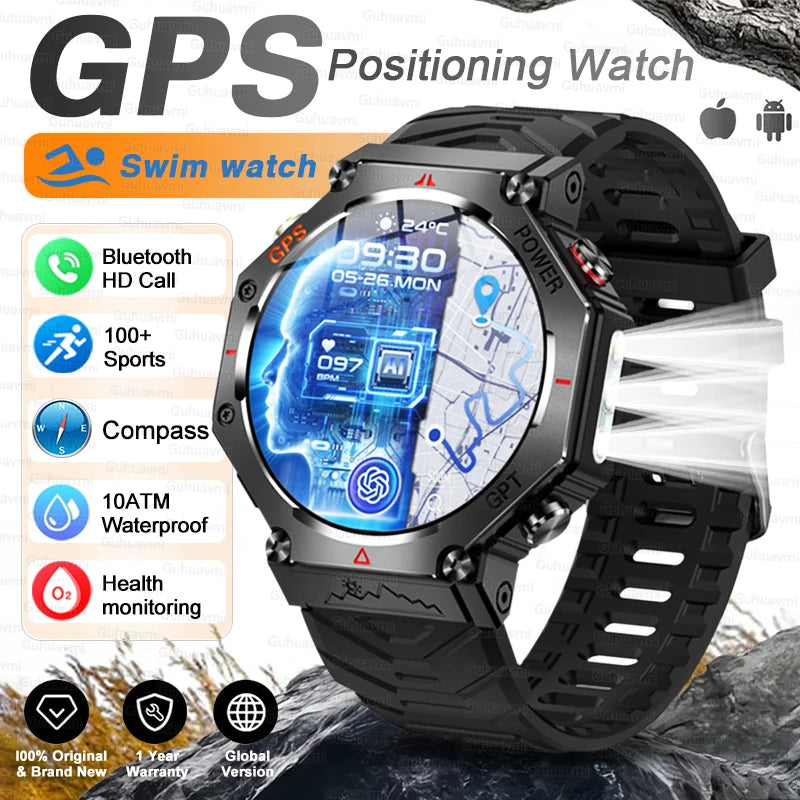 TacVertex T-Rex 3 Ultra Military GPS Smartwatch